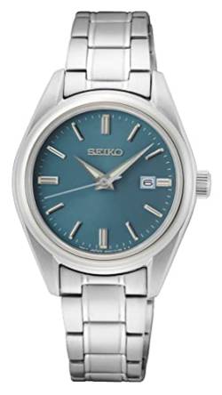 Seiko Damen Analog Quarz Uhr mit Edelstahl Armband SUR531P1, Silber von Seiko