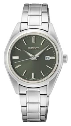 Seiko Damen Analog Quarz Uhr mit Edelstahl Armband SUR533P1, Silber von Seiko