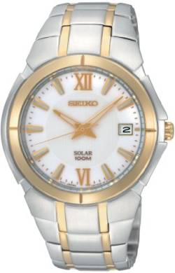 Seiko Herren-Armbanduhr XL Analog Quarz Edelstahl beschichtet SNE088P1 von Seiko
