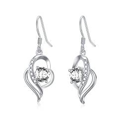 Ohrringe silber 925 hängend weißen Crystal Drop Ohrringe mit Kristallen, edlen Schmuck Geschenk für Frauen Mädchen von Seiyang