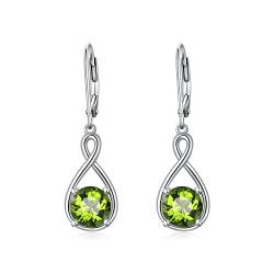 SEIYANG Peridot Ohrringe Silber 925 hängend Creolen Baumeln Damen mit 5A Zirkonia Geburtsstein August für Frauen Geburtstags Schmuck Geschenk für Sie von Seiyang