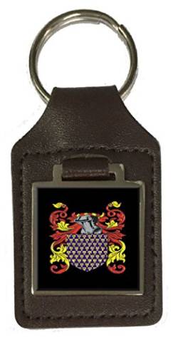 Brackley Familienwappen Familienwappen Wappen braun Leder Schlüsselanhänger graviert, silber, Einheitsgröße von Select Gifts