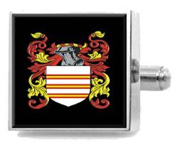 Clunes Manschettenknöpfe Schottland Heraldik Wappen Sterling Silber Gravur Nachricht Box von Select Gifts