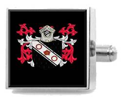 Conway Irland Heraldik Wappen Sterling Silber Manschettenknöpfe Gravur Nachricht Box, Silber, ONE von Select Gifts
