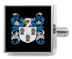Coull Manschettenknöpfe Schottland Heraldik Wappen Sterling Silber Gravur Nachricht Box von Select Gifts