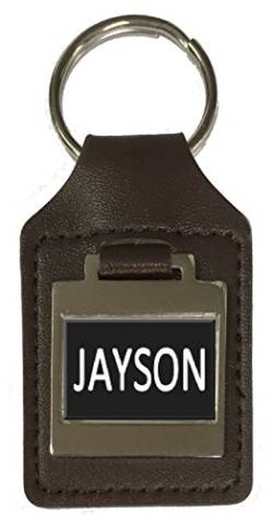 Jayson Schlüsselanhänger aus Leder mit Gravur zum Geburtstag, braun von Select Gifts