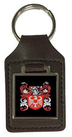 Jellico Familienwappen Nachname Wappen Braun Leder Schlüsselanhänger Gravur, braun von Select Gifts