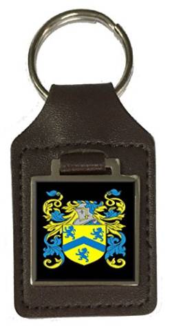 Jervis Family Wappen Nachname Wappen Braun Leder Schlüsselanhänger Gravur, braun von Select Gifts