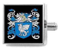 Mackie Schottland Heraldik Wappen Sterling Silber Manschettenknöpfe Gravur Nachricht Box von Select Gifts