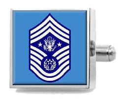 Manschettenknöpfe aus Sterlingsilber, mit Gravur "United States Chief Master Sergeant of the Air Force", Metall von Select Gifts