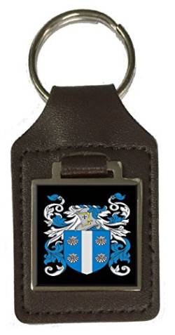 McConnell Familienwappen Nachname Wappen Braun Leder Schlüsselanhänger Gravur, braun von Select Gifts