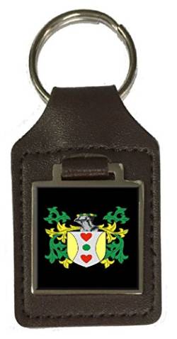 Mcgall Familienwappen Nachname Wappen Braun Leder Schlüsselanhänger Gravur, braun von Select Gifts