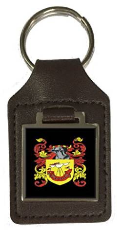 Schlüsselanhänger Kenny Familienwappen Familienwappen Wappen Braun Leder Schlüsselanhänger Gravur, silber, Einheitsgröße von Select Gifts