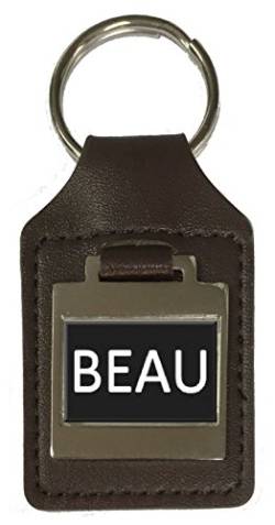 Schlüsselanhänger aus Leder mit Namen zum Geburtstag, optionale Gravur - Beau, braun von Select Gifts