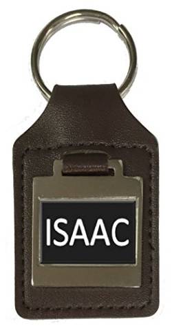 Schlüsselanhänger aus Leder mit Namensgravur - Isaac, silber, Einheitsgröße von Select Gifts
