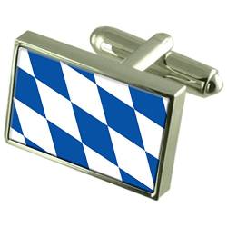 Select Gifts Freistaat Bayern Fahne Sterling Silber Manschettenknöpfe von Select Gifts