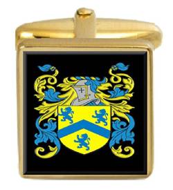 Select Gifts Tilley Manschettenknöpfe England-Familienwappen, Wappen, goldfarben, gravierte Box, NA, NA von Select Gifts