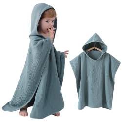Select Zone Baby Handtuch Kapuze Baby Bademantel 100% Baumwolle Kinder Badeponcho Kapuzenhandtuch für 0-3 Jahre Jungen und Mädchen 80x60cm (Blau) von Select Zone