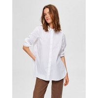 SELECTED FEMME Blusenshirt Classic Hemd Bluse Lange Langarm Tunika SLFORI mit Reißverschluss (1-tlg) 3858 in Weiß von Selected Femme
