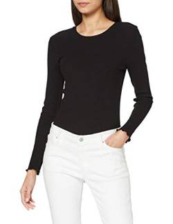 SELECTED FEMME Damen Slfanna Crew Neck Tee Noos Longsleeve, Schwarz, S EU von SELECTED FEMME