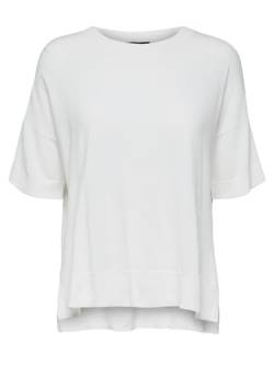 SELECTED FEMME Damen T-Shirt SLFWILLE SS Knit O-Neck NOOS, Weiß (Snow White), 36 (Herstellergröße: S) von SELECTED FEMME