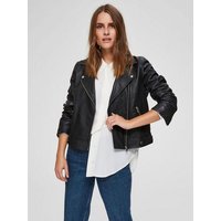 SELECTED FEMME Lederjacke Kurze Leder Jacke Lammleder Biker Jacket SLFKATIE Cropped Coat (1-St) 3870 in Schwarz von Selected Femme