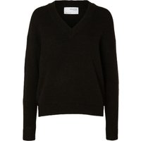 SELECTED FEMME Pullover, Merino-Woll-Mix, V-Ausschnitt, für Damen, schwarz, L von Selected Femme