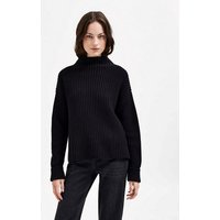 SELECTED FEMME Strickpullover Rollkragen Strickpullover mit Schlitzen SLFSELMA 4262 in Schwarz von Selected Femme