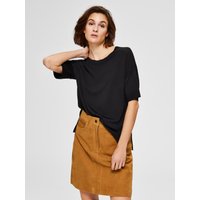 SELECTED FEMME T-Shirt, Seitenschlitze, für Damen, schwarz, M von Selected Femme