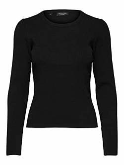 Selected Femme Damen SLFAMELIA LS Knit O-Neck B NOOS Pullover, Black, XS von Selected Femme