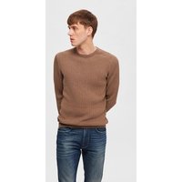 SELECTED HOMME Rundhalspullover SLHBERG CABLE CREW NECK NOOS von Selected Homme