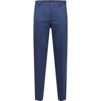 SELECTED Anzughose, Slim-Fit, Bügelfalte, für Herren, blau, 50 von Selected