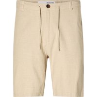 SELECTED Bermuda-Stoffhose, Regular Fit, Mid Waist, für Herren, beige, S von Selected