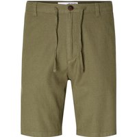 SELECTED Bermuda-Stoffhose, Regular Fit, Mid Waist, für Herren, grün, M von Selected