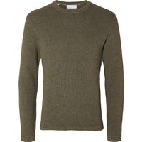 SELECTED Strickpullover, Rundhals-Ausschnitt, Rippbündchen, für Herren, grün, XXL von Selected