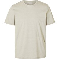 SELECTED T-Shirt, Rundhals-Ausschnitt, überschnittene Schultern, für Herren, beige, L von Selected