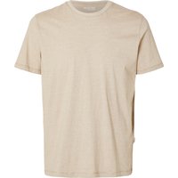 SELECTED T-Shirt, Rundhals-Ausschnitt, für Herren, beige, XL von Selected
