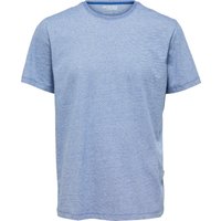 SELECTED T-Shirt, Rundhals-Ausschnitt, überschnittene Schultern, für Herren, blau, L von Selected
