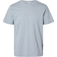 SELECTED T-Shirt, Rundhals-Ausschnitt, überschnittene Schultern, für Herren, blau, L von Selected