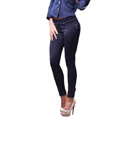 Selente #Fashionista Damen Leggings/Stretch Hose in trendigem Design, Schwarz Stretch, Größe S von Selente