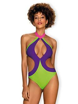 Selente Love & Fun Damen Bikini/Badeanzug/Monokini in verführerischem Design, Monokini Lila/Grün, Gr. L von Selente