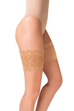 Selente Lovely Legs Damen elastische Oberschenkelbänder aus Spitze, made in EU, Beige-Spitze, M-L von Selente