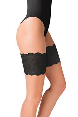 Selente Lovely Legs Damen elastische Oberschenkelbänder aus Spitze, made in EU, Schwarz-Spitze, XL-XXL von Selente