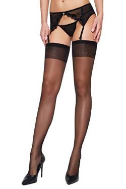 Selente Lovely Legs raffinierte Damen Strapsstrümpfe, verschiedene Modelle, 20-60 DEN, made in EU (M, schwarz-Rücknaht-2_20den) von Selente