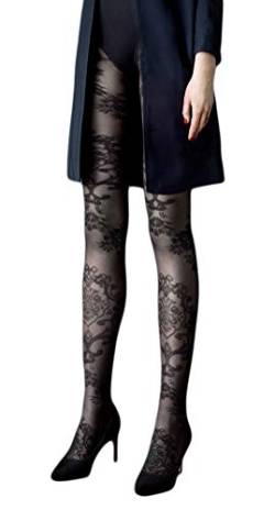 Selente Lovely Legs raffinierte Damen Strumpfhose, made in EU (2 (S), schwarz-Ornamente-30den) von Selente