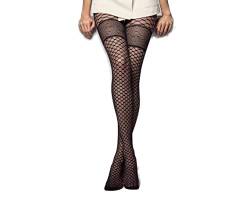 Selente Lovely Legs raffinierte Damen Strumpfhose in Strapsstrumpf-Optik, schwarz-raute-20den, Gr. M von Selente