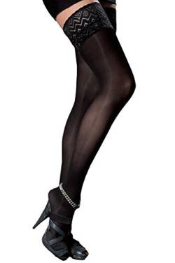 Selente Lovely Legs raffinierte halterlose Damen Strümpfe, 40 DEN, made in EU, schwarz, Gr. S von Selente