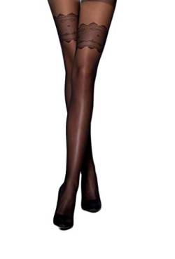 Selente Lovely Legs verführerische Damen Strapsgürtel-Strümpfe als praktische Kombination, made in EU, schwarz-gezackt, Gr.S von Selente