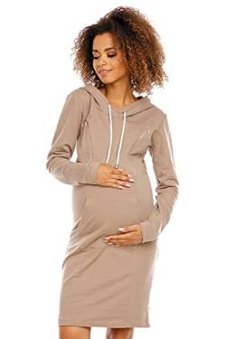 Selente Mummy Love Damen Umstandskleid (Made in EU) Schwangerschaftskleid mit Stillfunktion, Sweatkleid Cappuccino, Gr. S-M von Selente