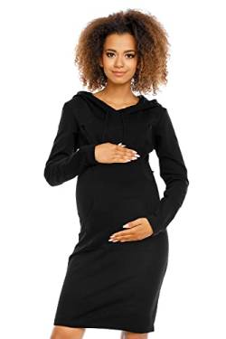 Selente Mummy Love Damen Umstandskleid (Made in EU) Schwangerschaftskleid mit Stillfunktion, Sweatkleid Schwarz, Gr. L-XL von Selente